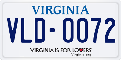 VA license plate VLD0072