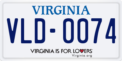 VA license plate VLD0074