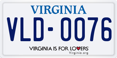VA license plate VLD0076
