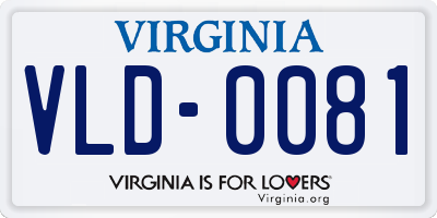 VA license plate VLD0081