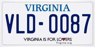 VA license plate VLD0087