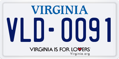 VA license plate VLD0091