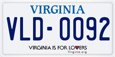 VA license plate VLD0092
