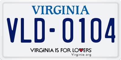 VA license plate VLD0104
