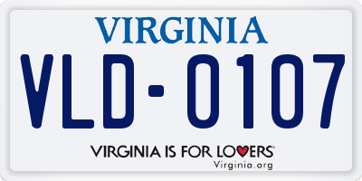 VA license plate VLD0107