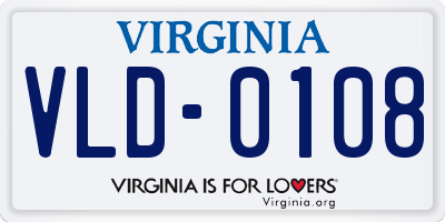VA license plate VLD0108