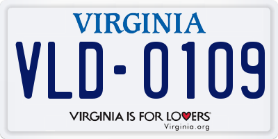VA license plate VLD0109