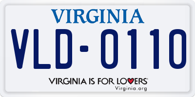 VA license plate VLD0110