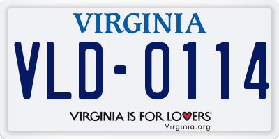 VA license plate VLD0114