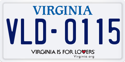 VA license plate VLD0115