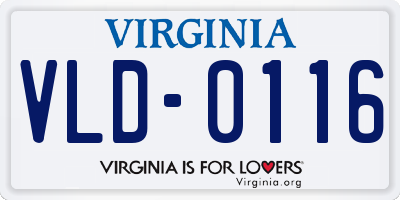 VA license plate VLD0116