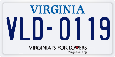 VA license plate VLD0119