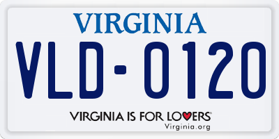 VA license plate VLD0120