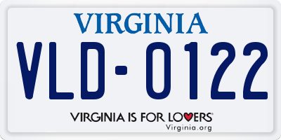 VA license plate VLD0122