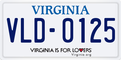 VA license plate VLD0125