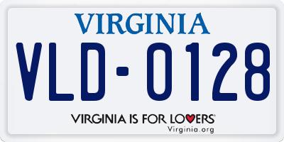 VA license plate VLD0128