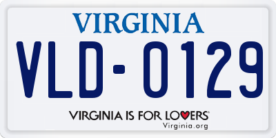 VA license plate VLD0129