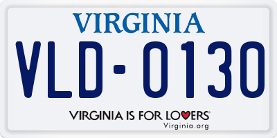 VA license plate VLD0130