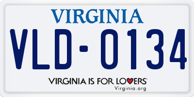 VA license plate VLD0134