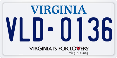 VA license plate VLD0136