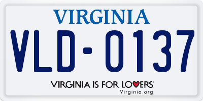 VA license plate VLD0137