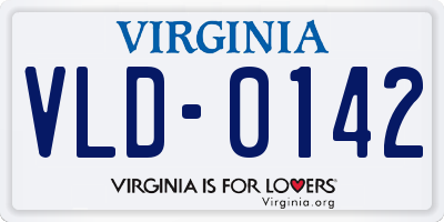VA license plate VLD0142