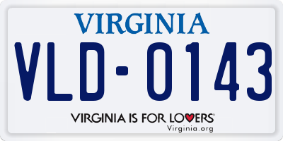 VA license plate VLD0143