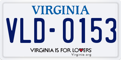 VA license plate VLD0153