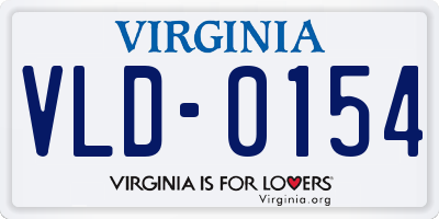 VA license plate VLD0154