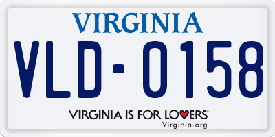 VA license plate VLD0158