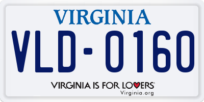 VA license plate VLD0160
