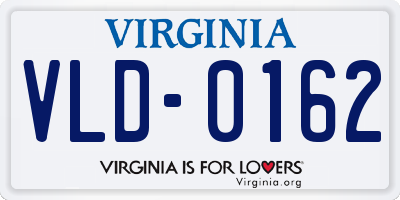 VA license plate VLD0162