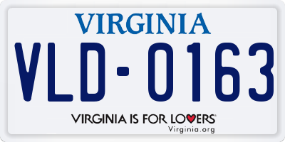 VA license plate VLD0163