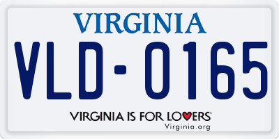VA license plate VLD0165