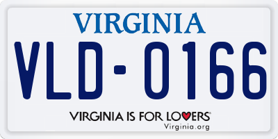 VA license plate VLD0166