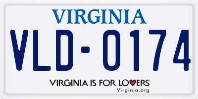 VA license plate VLD0174