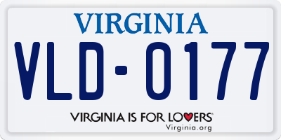 VA license plate VLD0177