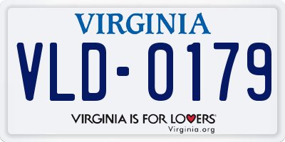VA license plate VLD0179