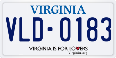 VA license plate VLD0183