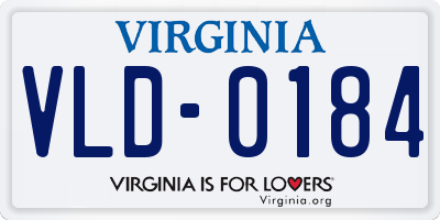 VA license plate VLD0184