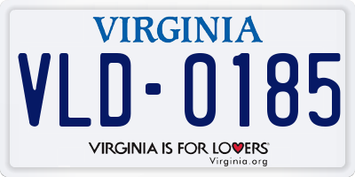 VA license plate VLD0185