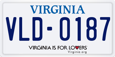 VA license plate VLD0187