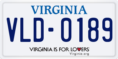 VA license plate VLD0189