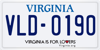 VA license plate VLD0190
