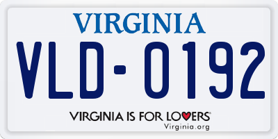 VA license plate VLD0192