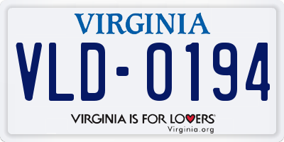 VA license plate VLD0194