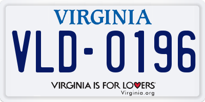 VA license plate VLD0196