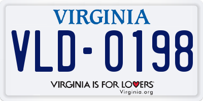 VA license plate VLD0198