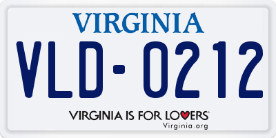 VA license plate VLD0212