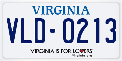 VA license plate VLD0213